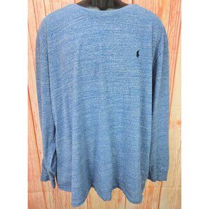 Polo Ralph Lauren Mens Blue Heather Long Sleeve T-Shirt XXL 100% Cotton